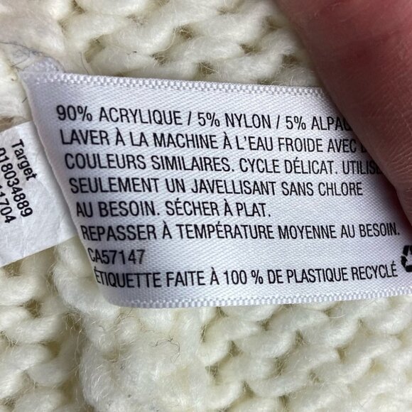 Fairisle Alpaca Blend Chunky‎ Knit Sweater Tunic Oversize White Black Nordic XXL - Picture 7 of 8